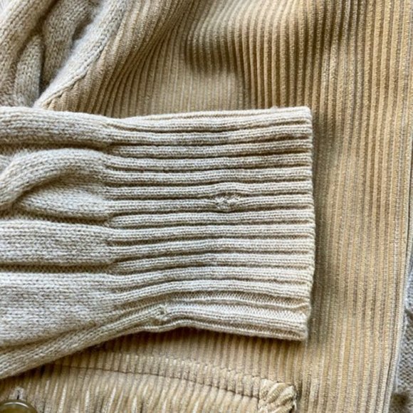 Burberry beige unisex bomber jacket corduroy and cable wool + plaid size 46 (M) - Picture 10 of 12